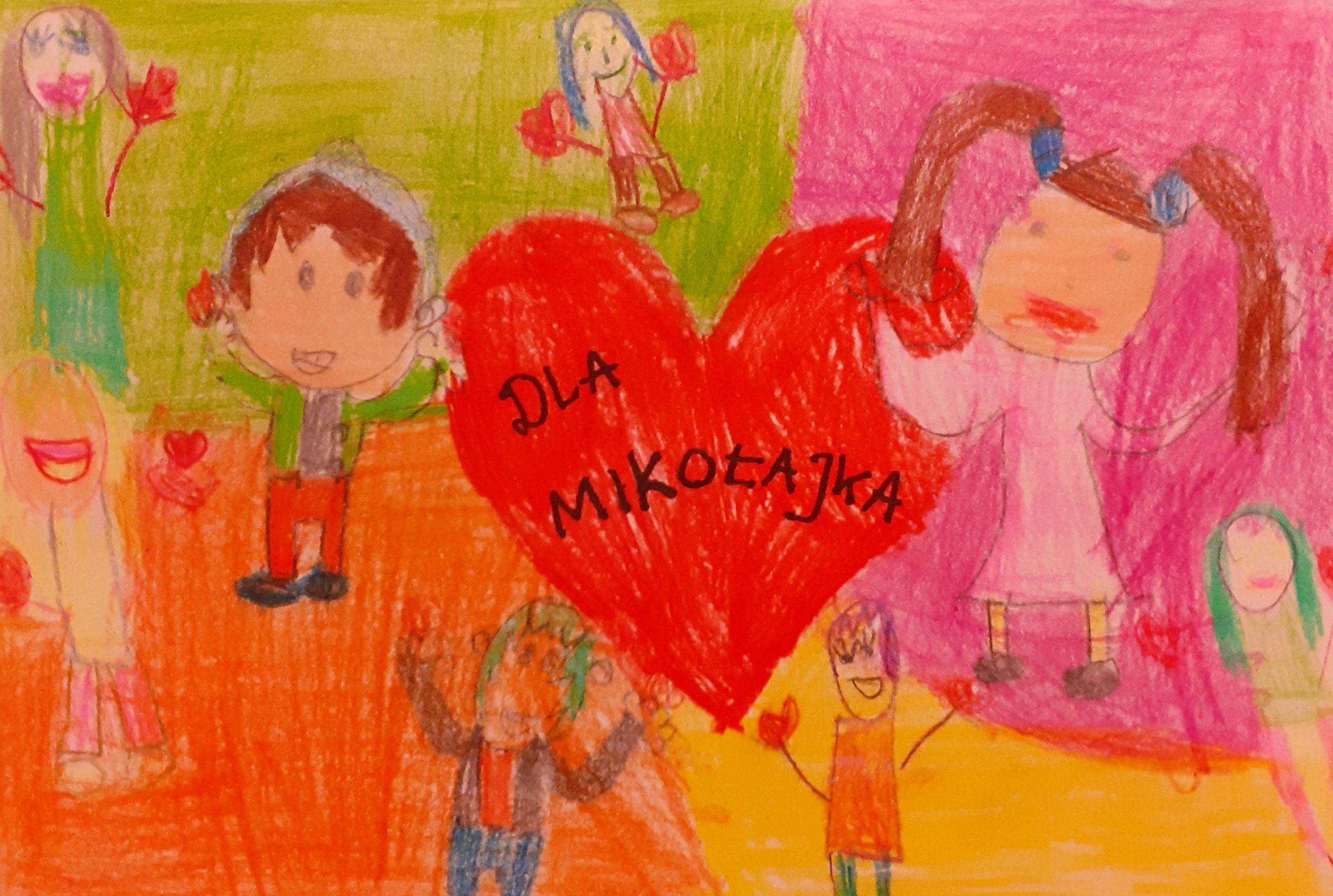 zdjęcie kartki zrobionej przez dzieci dla Mikołajka
