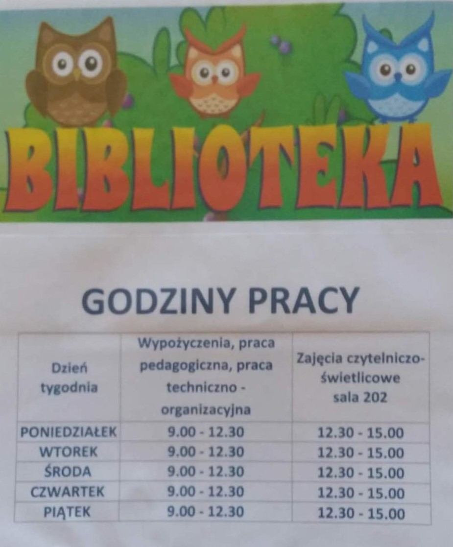 godziny pracy biblioteki