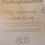 Zdjęcie dyplomu z podziękowaniem