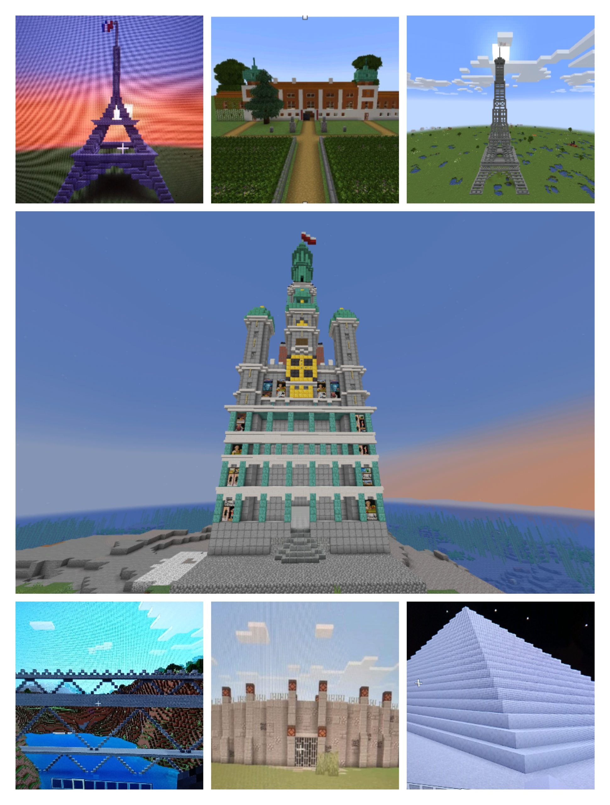 Obiekty historyczne wykonane w grze Minecraft.