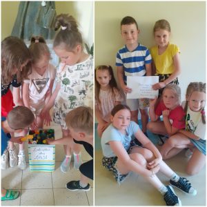 Znaczki Zdjęcie z podsumowania akcji charytatywnych "Każdy znaczek wspiera misje" i "Zakrętki dla Zosi"