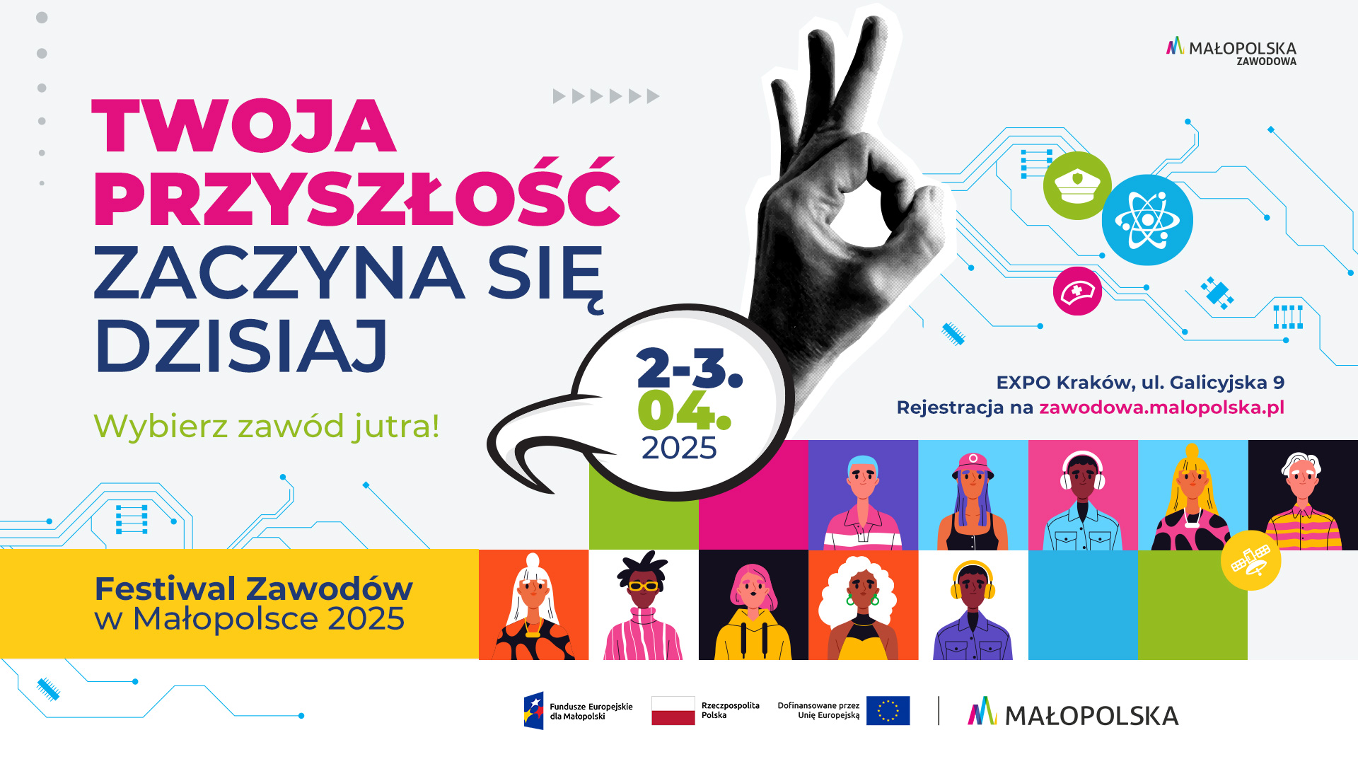 plakat promujący Festiwal zawodów odbywający się w dniach 2-3.04.2025