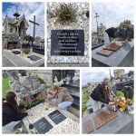 zdjęcie Wolontariuszek troszczących się o miejsce spoczynku byłego Dyrektora szkoły i grób Nieznanego Żołnierza