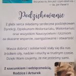zdjęcie podziękowania od Rodziców Arturka