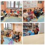 zdjęcie dzieci odwiedzających szkolną bibliotekę