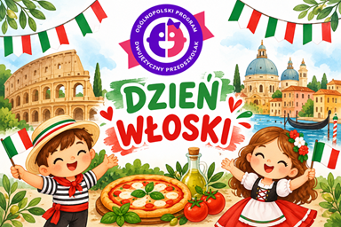 obrazek z dziećmi na tle architektury włoskiej